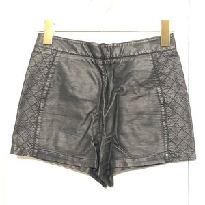 Black vegan leather shorts